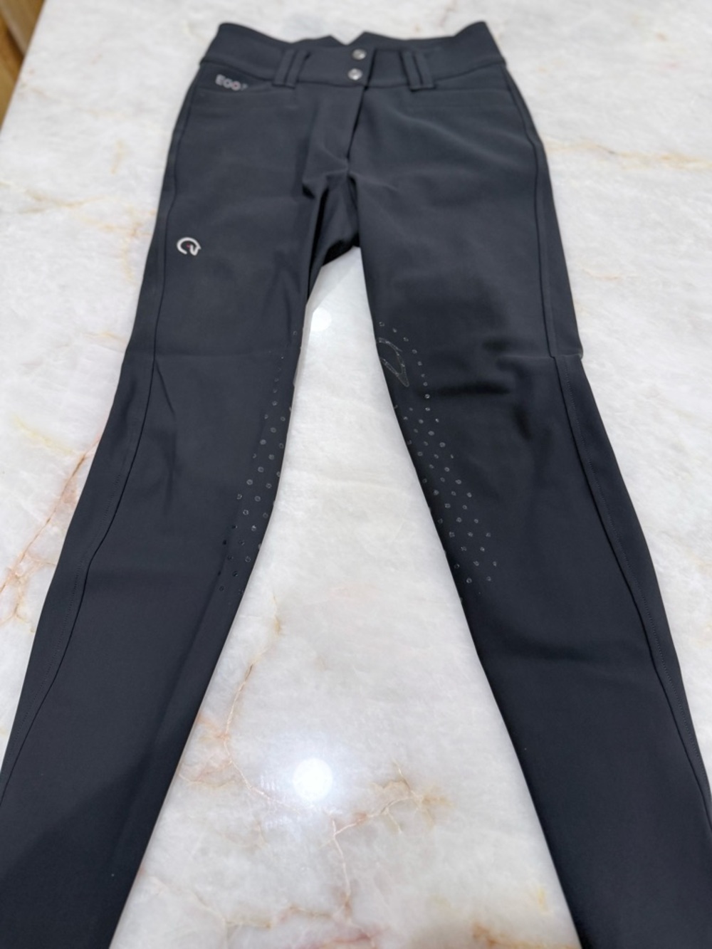 EGO7 Women’s Green Gray JUMPING CA High Waist Knee Grip Breeches